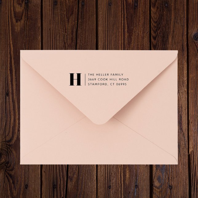 Tampons Encreurs Adresse de Retour Simple Monogramme Classique Mode (Modern classic monogram rubber stamp adds timeless style to everyday envelopes.)