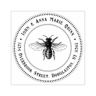 Tampons Encreurs Adresse de retour Timbre Queen Vintage Honeybee