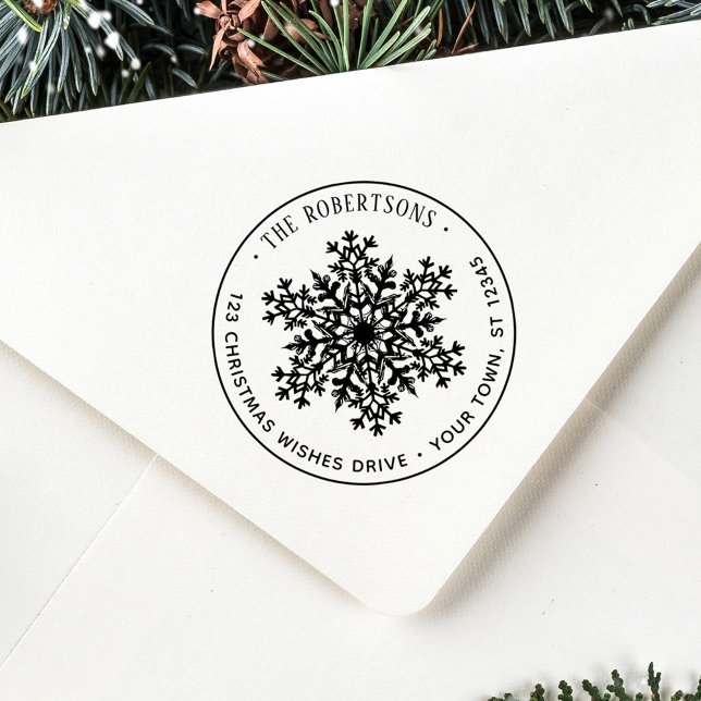 Tampons Encreurs Adresse de vacances de Noël Snowflake (Créateur téléchargé)