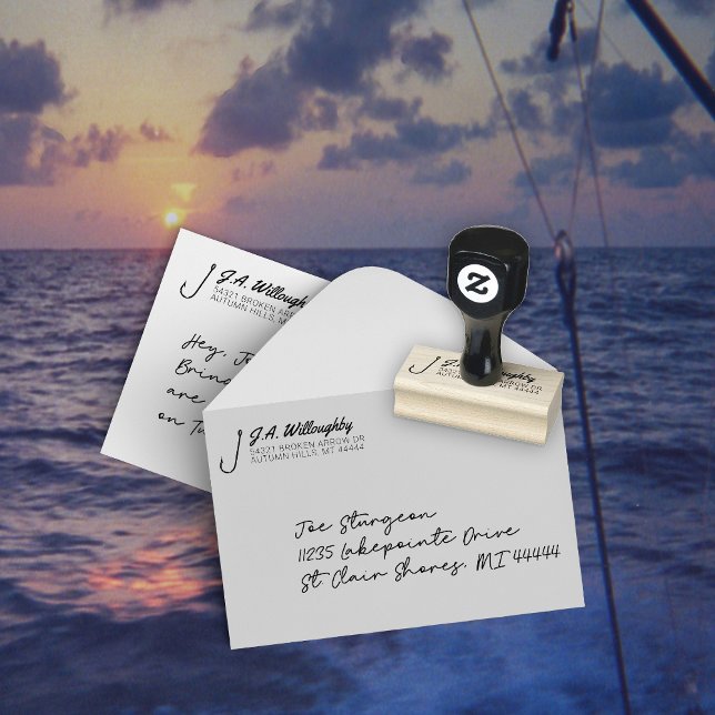 Tampons Encreurs Adresse du crochet de pêche Timbre en caoutchouc (Créateur téléchargé)