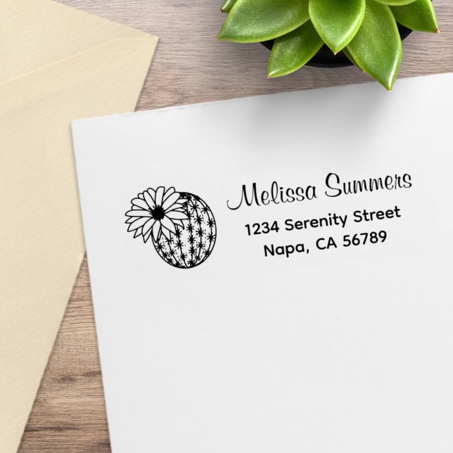 Tampons Encreurs Adresse Fleur Cactus (Créateur téléchargé)