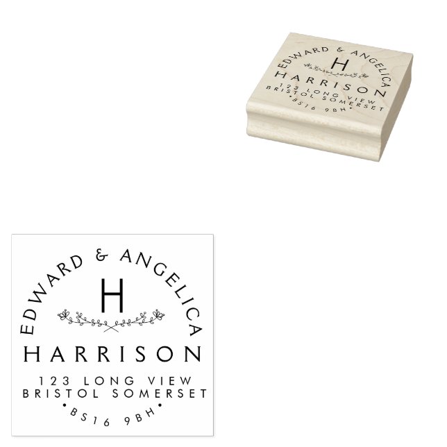 Tampons Encreurs Adresse florale pour affaires, Fleur personnalisée (Tamponné)