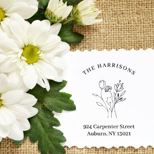 Tampons Encreurs Adresse minimaliste Bouquet de Fleurs sauvages bot