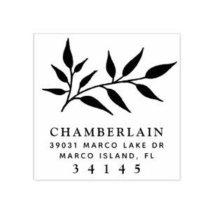 Tampons Encreurs Adresse Monogramme des Feuilles botaniques tirés à