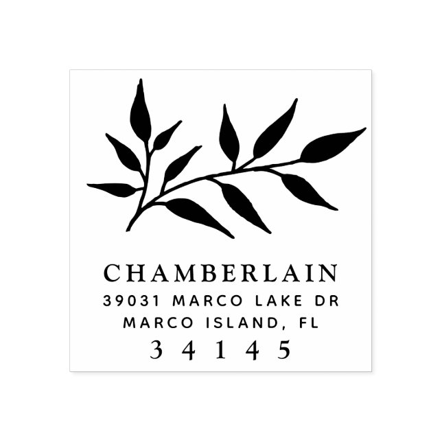 Tampons Encreurs Adresse Monogramme des Feuilles botaniques tirés à (Impression)