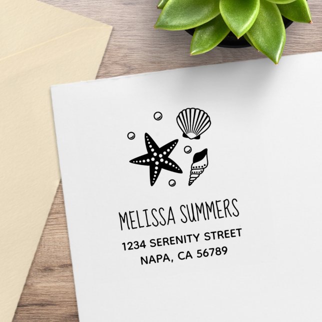 Tampons Encreurs Adresse : Perles de poisson-étoiles de coquillages (Créateur téléchargé)