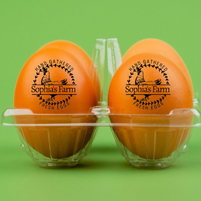 Tampons Encreurs Agritourisme rustique Nom frais Oeuf de poulet (rustic customized name egg stamp)