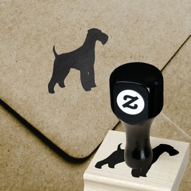 Tampons Encreurs Airedale Terrier Chien race Silhouette (Créateur téléchargé)