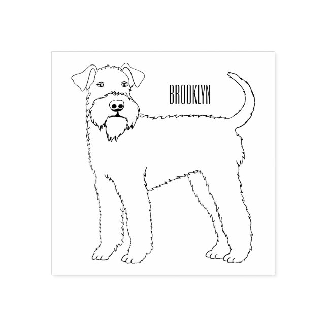 Tampons Encreurs Airedale terrier dog cartoon (Impression)