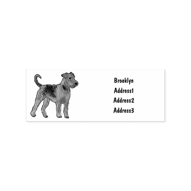 Tampons Encreurs Airedale terrier dog cartoon (Impression)