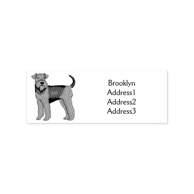 Tampons Encreurs Airedale terrier dog cartoon (Impression)
