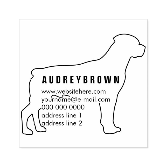 Tampons Encreurs Ajouter nom adresse de retour Chien Rottweiler (Impression)