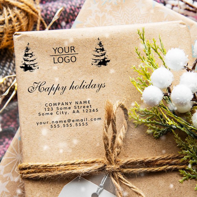 Tampons Encreurs Ajouter un logo Promotion d'arbre de Noël de texte (Créateur téléchargé)