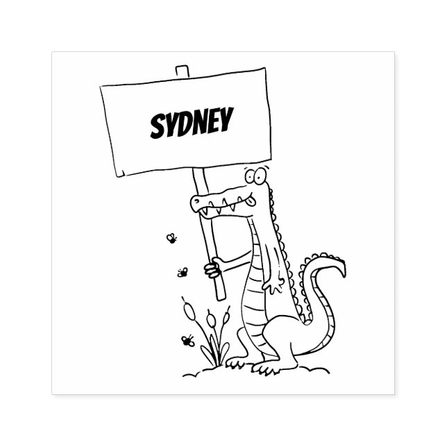 Tampons Encreurs Aligator de crocodile drôle avec dessin animé (Impression)