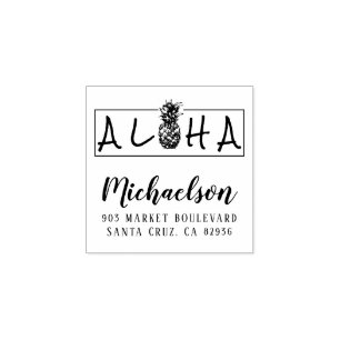 Tampons Encreurs Aloha adresse de retour de nom de famille hawaïen
