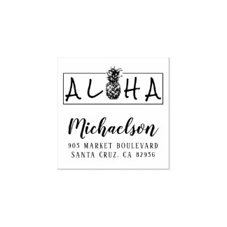 Tampons Encreurs Aloha Hawaiian Pineapple Nom Adresse de retour