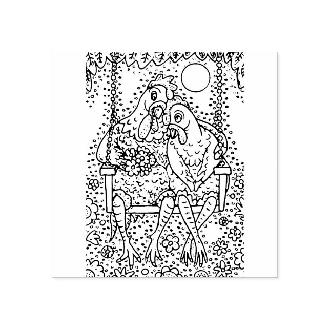 TAMPONS ENCREURS AMATEURS DE ROOSTER & HEN, POCH SWING RUBBER STAMP (Impression)