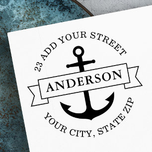 Tampons Encreurs Ancrage élégant et bannière adresse de retour naut