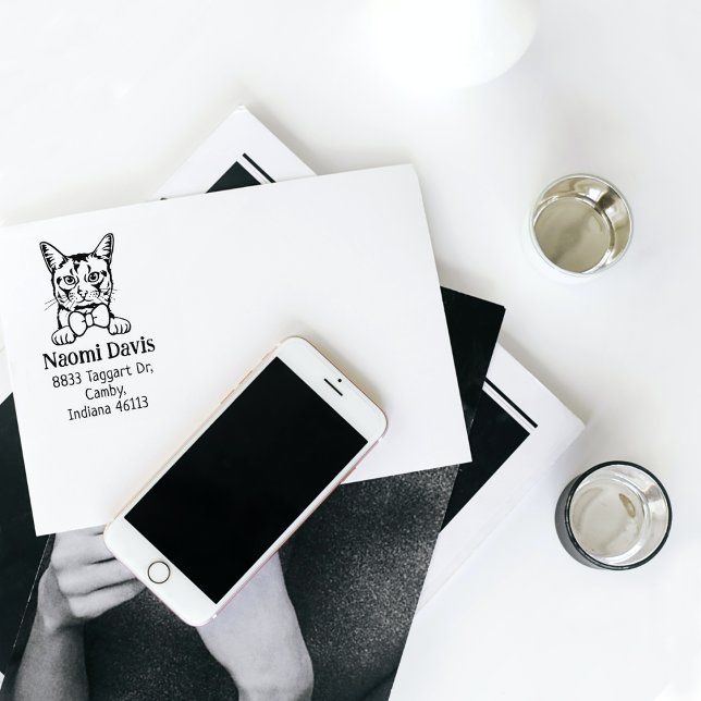 Tampons Encreurs Animal d'adresse de retour de chat somalien (Créateur téléchargé)