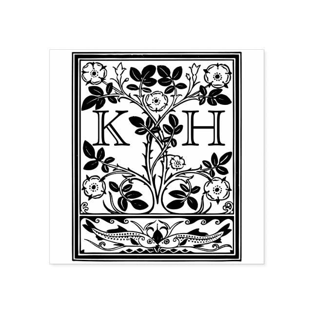 Tampons Encreurs Antique Ex Libris Initials Rose du désert (Impression)