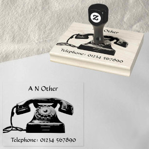 Tampons Encreurs Antique Téléphone avec nom et numéro