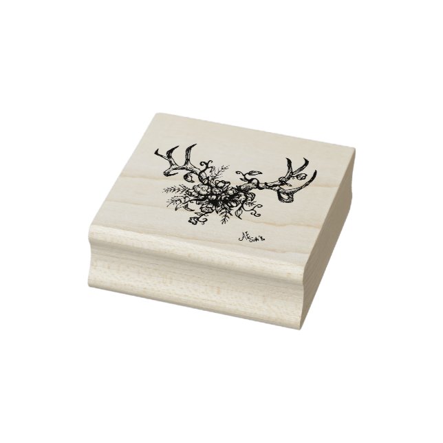 Tampons Encreurs Antlers avec timbre de fleurs (Tampon)