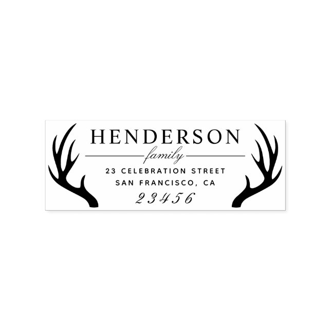 Tampons Encreurs Antlers Formels Nom de famille et adresse de retou (Impression)