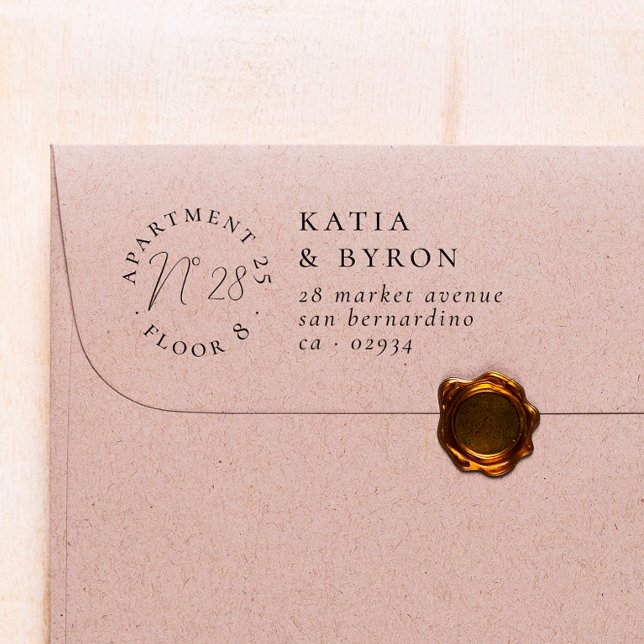 Tampons Encreurs Appartement Floor & House Number Chic Adresse de r (Rubber Stamp Mock-up)