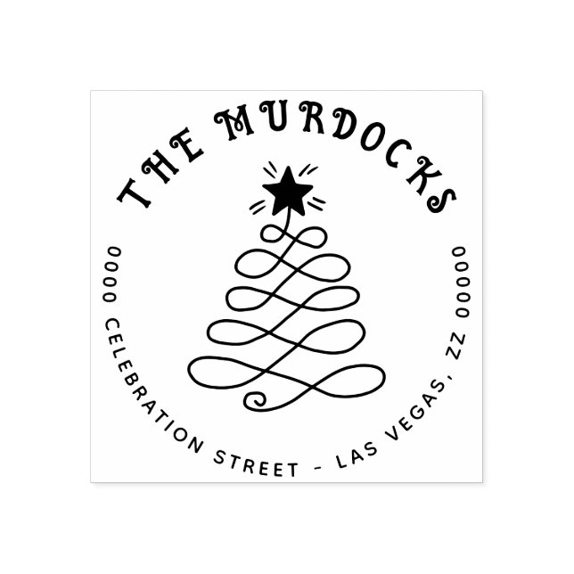 Tampons Encreurs Arbre de Noël Adresse de retour Auto-encrage perso (Impression)