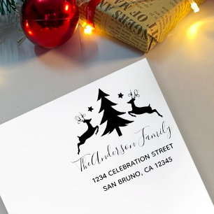 Tampons Encreurs Arbre de Noël classique et adresse de retour de