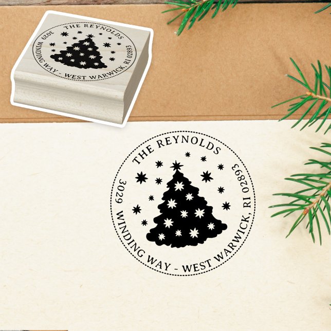 Tampons Encreurs Arbre de Noël Drôle Nom Adresse de Vacances (Créateur téléchargé)
