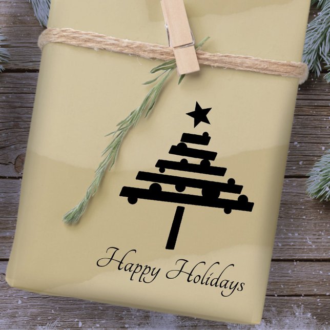 Tampons Encreurs Arbre de Noël Style Script Vacances (Créateur téléchargé)