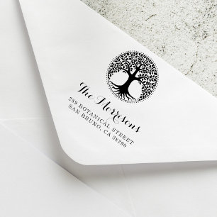 Tampons Encreurs Arbre De Vie Nom De Famille Script Adresse De Reto