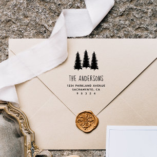 Tampons Encreurs Arbres Rustiques Personnalisés Nom de famille Adre