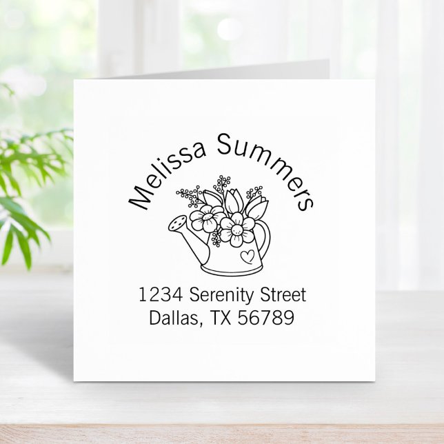 Tampons Encreurs Arrosage de jardin avec fleurs Adresse 2 (Créateur téléchargé)