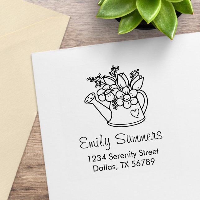 Tampons Encreurs Arrosage de jardin avec l'adresse de fleurs (Créateur téléchargé)