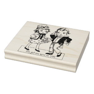 Tampons Encreurs Art de la Saint-Valentin vintage garçon et fille d