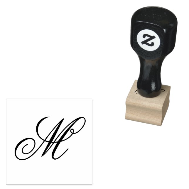 Tampons Encreurs Art en bois à initiale monogramme élégant (Tamponné)