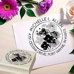 Tampons Encreurs Art floral élégant adresse de retour