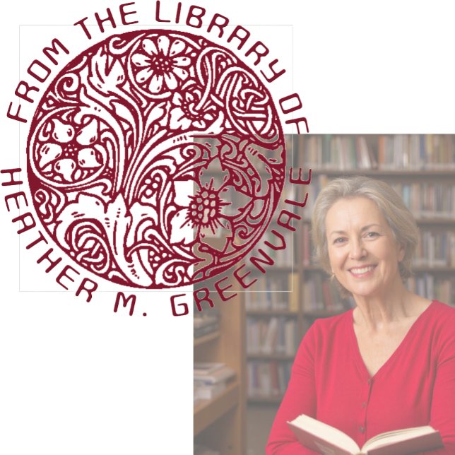 Tampons Encreurs Art Nouveau Floral Design Personnalisé Plaque R (Créateur téléchargé)