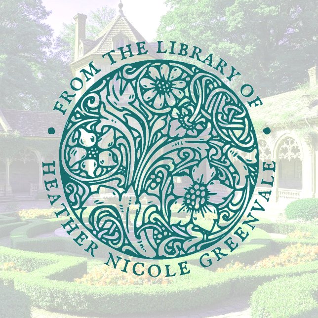 Tampons Encreurs Art Nouveau Floral Design Plaque personnalisée (Créateur téléchargé)