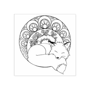 Tampons Encreurs Art Nouveau Mabon Automne Fox Wood Stampille Art