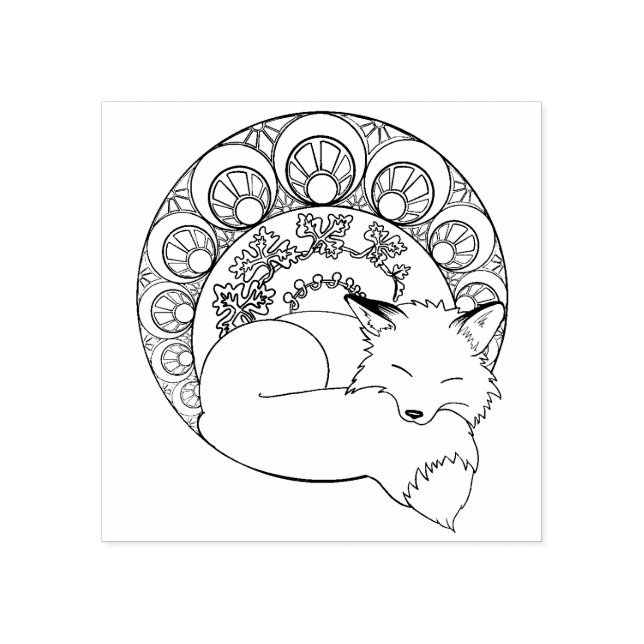 Tampons Encreurs Art Nouveau Mabon Automne Fox Wood Stampille Art (Impression)