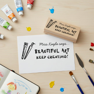 Tampons Encreurs Art Teacher Supportive Praise Wooden Art Stamp