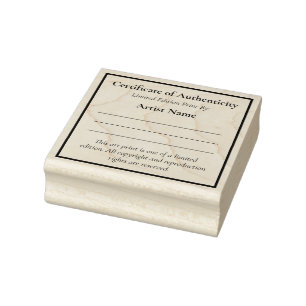 Tampons Encreurs Authenticité du certificat d'art Mini Limited Edit