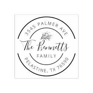 Tampons Encreurs Auto-encrage rond de logo d'adresse de retour de