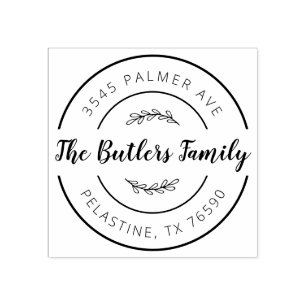 Tampons Encreurs Auto-encrage rond de logo d'adresse de retour de