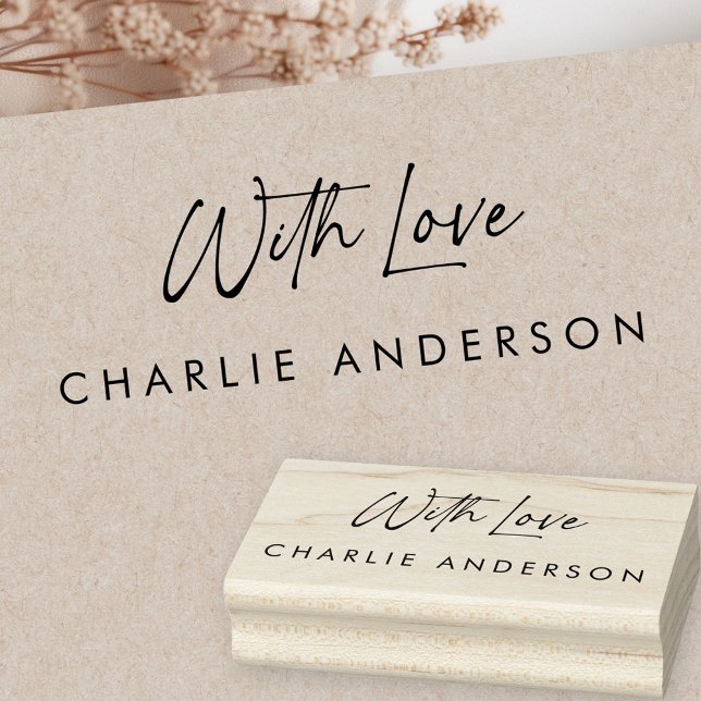 Tampons Encreurs Avec amour signature de script élégant (With love elegant script signature rubber stamp)