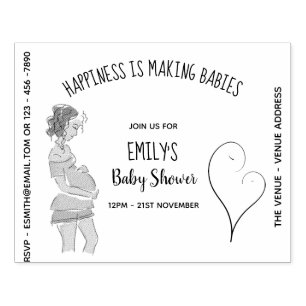 Tampons Encreurs Baby shower Invitation INK STAMP - Grossesse do-it