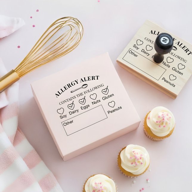 Tampons Encreurs Baking Spoon Bakery Shop Allergy Alert Food Safety (Baking Spoon Bakery Shop Allergy Alert Food Safety Rubber Stamp)